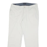 NAUTICA Mens Regular Fit White Cotton Blend Regular Leg Trousers W32 L30 Casual