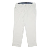 NAUTICA Mens Regular Fit White Cotton Blend Regular Leg Trousers W32 L30 Casual
