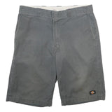 DICKIES Mens Shorts Grey L W36 Workwear Polyester Blend Button Pockets