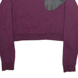 NIKE Womens Maroon Crew Neck XS Cropped Sweatshirt Logo Swoosh Activewear