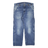 CARHARTT Mens Blue Regular Fit Straight Denim Medium Wash W34 L25 Workwear Jeans