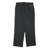 DICKIES Mens Cotton Blend Black Regular Straight Trousers W30 L28 Workwear Zip