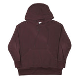 NIKE Womens Maroon Pullover Hoodie L Casual Drawstring Sweatshirt