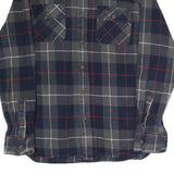 JACHS Mens Blue & Grey Check Shirt M Cotton Casual Button Long Sleeve