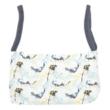 Womens White & Navy Printed Zip Jacket M Polyamide Casual Patterned Lightweight