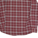 WRANGLER Mens Maroon Check Shirt L Cotton Blend Long Sleeve Casual
