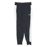 PUMA Womens Joggers Black & White Slim Tapered S W28 L25 Cotton Blend Casual