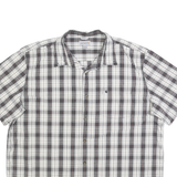 CARHARTT Mens White & Black Plaid Shirt 3XL Cotton Short Sleeve Button Up Casual