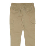 RR Mens Cotton Blend Beige Slim Cargo Trousers W28 L27 Drawstring Waist Casual