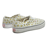 VANS Authentic Womens Lace-Up Trainers White Yellow Cotton Blend UK 6.5 Canvas
