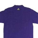 ADIDAS Mens Purple T-Shirt M Short Sleeve Crew Neck Graphic Logo Sport