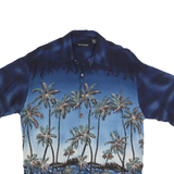 PIERRE CARDIN Mens Blue Hawaiian Shirt M Rayon Short Sleeve Casual Resort