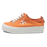 CALVIN KLEIN JEANS Womens Platform Trainers Orange Cotton Blend UK 7 Casual