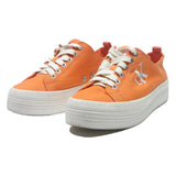 CALVIN KLEIN JEANS Womens Platform Trainers Orange Cotton Blend UK 7 Casual