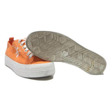 CALVIN KLEIN JEANS Womens Platform Trainers Orange Cotton Blend UK 7 Casual