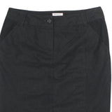 MAX & CO Womens Black Cotton Blend Straight Knee Length Woven Skirt M Classic