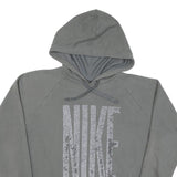 NIKE Womens Grey Hoodie L Cotton Pullover Casual Sports Sweatshirt