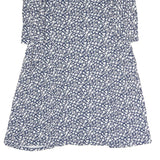 WEEKEND MAX MARA Womens Blue & White Floral Cotton Blend Day Dress Short L