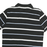 NAUTICA Mens Black & White Striped Short Sleeve Polo Shirt L Cotton Casual