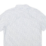 LEVI'S Mens White & Blue Casual Short Sleeve Shirt L Cotton Blend