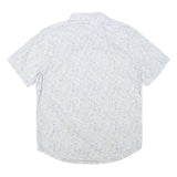 LEVI'S Mens White & Blue Casual Short Sleeve Shirt L Cotton Blend