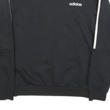 ADIDAS Mens Black Crew Neck Sweatshirt S Cotton Blend Sportswear Top