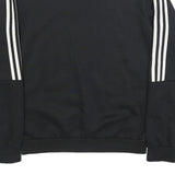 ADIDAS Mens Black Crew Neck Sweatshirt S Cotton Blend Sportswear Top