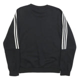 ADIDAS Mens Black Crew Neck Sweatshirt S Cotton Blend Sportswear Top