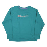 CHAMPION Womens Teal Sweatshirt Crew Neck XL Cotton Blend Pullover Casual