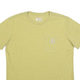 CARHARTT Womens Yellow Pocket T-Shirt L Short Sleeve Crew Neck Cotton Blend