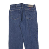 WRANGLER Mens Relaxed Blue Denim Medium Jeans W36 L30 Casual Comfortable Zip
