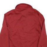 Womens Red Plain Shirt S Polyester Blend Classic Button Closure Long Sleeve