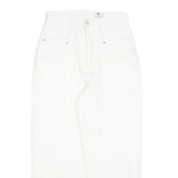 DE LUMINE Womens White Regular Fit Straight Cotton Blend Jeans W26 L26 Zip