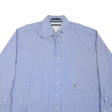 TOMMY HILFIGER Mens Blue Shirt XL Cotton Blend Long Sleeve Classic Fit