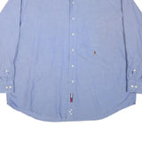 TOMMY HILFIGER Mens Blue Shirt XL Cotton Blend Long Sleeve Classic Fit