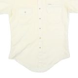 SEARS Mens Cream Short Sleeve Shirt Polyester Blend M Casual Utility Button Down