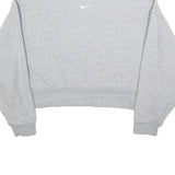 NIKE Womens Grey Crew Neck M Cotton Blend Cropped Sweatshirt