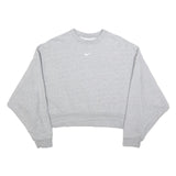 NIKE Womens Grey Crew Neck M Cotton Blend Cropped Sweatshirt
