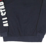 DISNEY Womens Navy Blue Mickey Mouse Crew Neck S Cotton Pullover Sweatshirt