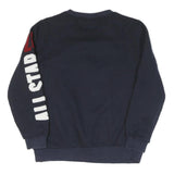 DISNEY Womens Navy Blue Mickey Mouse Crew Neck S Cotton Pullover Sweatshirt