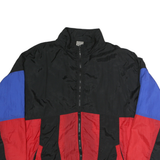 CHEETAH Mens Black & Red & Blue Nylon Zip Jacket 2XL Colourblock Casual