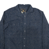 FREEDOM FOUNDRY Mens Blue Shirt L Cotton Blend Button Front Casual Long Sleeve