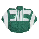 PUMA Mens Green & White Team Logo Track Jacket XL Nylon Sportswear Zip