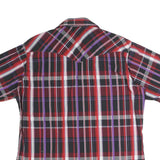 WRANGLER Mens Red Black & Purple Check Shirt XL Cotton Casual Western Style