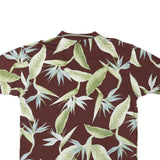 KAYLUA BAY Womens Maroon & Green Floral Short Sleeve Polo Shirt L Cotton Blend