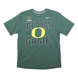 NIKE Mens Green Claim The Game Graphic T-Shirt L Short Sleeve Crew Neck