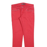 LEVI'S 524 Womens Jeans Red Slim Skinny Denim W29 L32 Studded Detail Zip