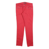 LEVI'S 524 Womens Jeans Red Slim Skinny Denim W29 L32 Studded Detail Zip