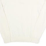 TOMMY HILFIGER Womens White Cable Knit Cotton Pullover Roll Neck Jumper L Button
