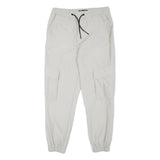 ZARA Mens Polyester Blend Light Grey Relaxed Cargo Jogger Trousers W30 L27